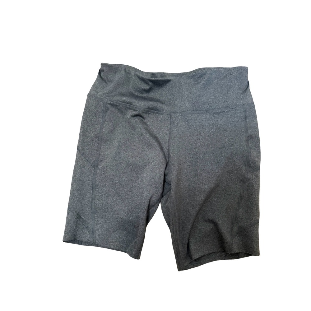 RBX Active Womens Heather Gray High Waisted Biker Shorts with Pockets